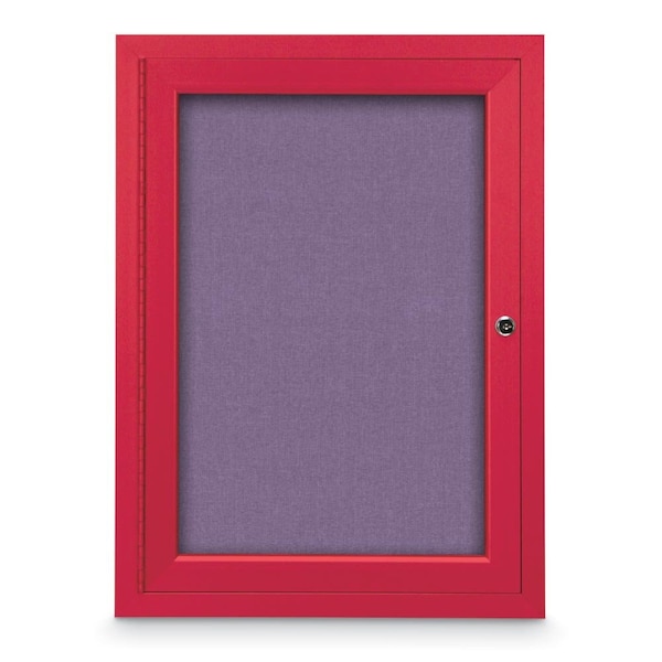 Slim Enclosed Corkboard, 11"x13-1/2", Bronze Alum Frame/Amethyst